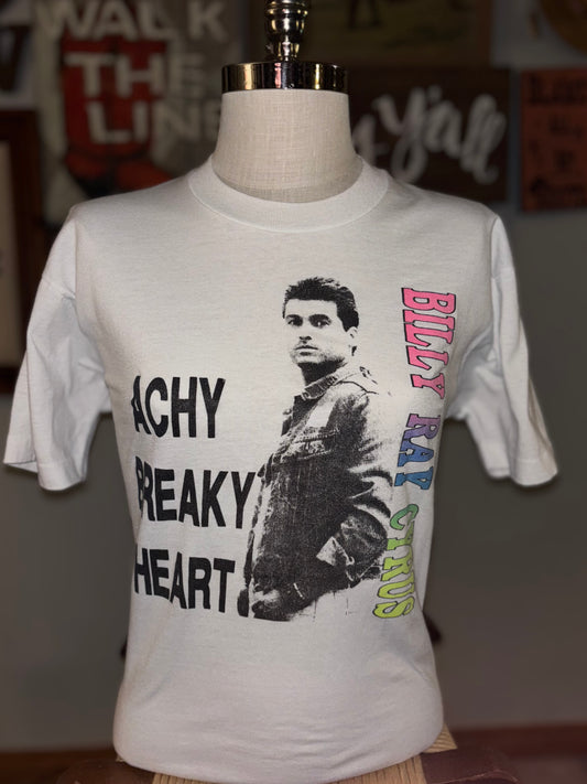 Vintage Billy Ray Cyrus Achy Breaky Heart T Shirt 1992 Country Music Tee Screen Stars Best Made in USA White Graphic Shirt
