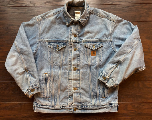 Vintage Blanket Lined Carhartt Denim Jacket Union Made | Made in USA
