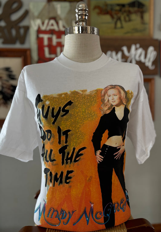 Vintage 1996 Mindy McCready Country Concert T Shirt | Guys Do It All the Time | Fruit of the Loom | XL