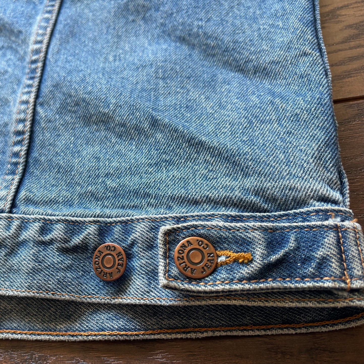 Vintage Western Arizona Denim Jacket with Tan Trim | Made in USA