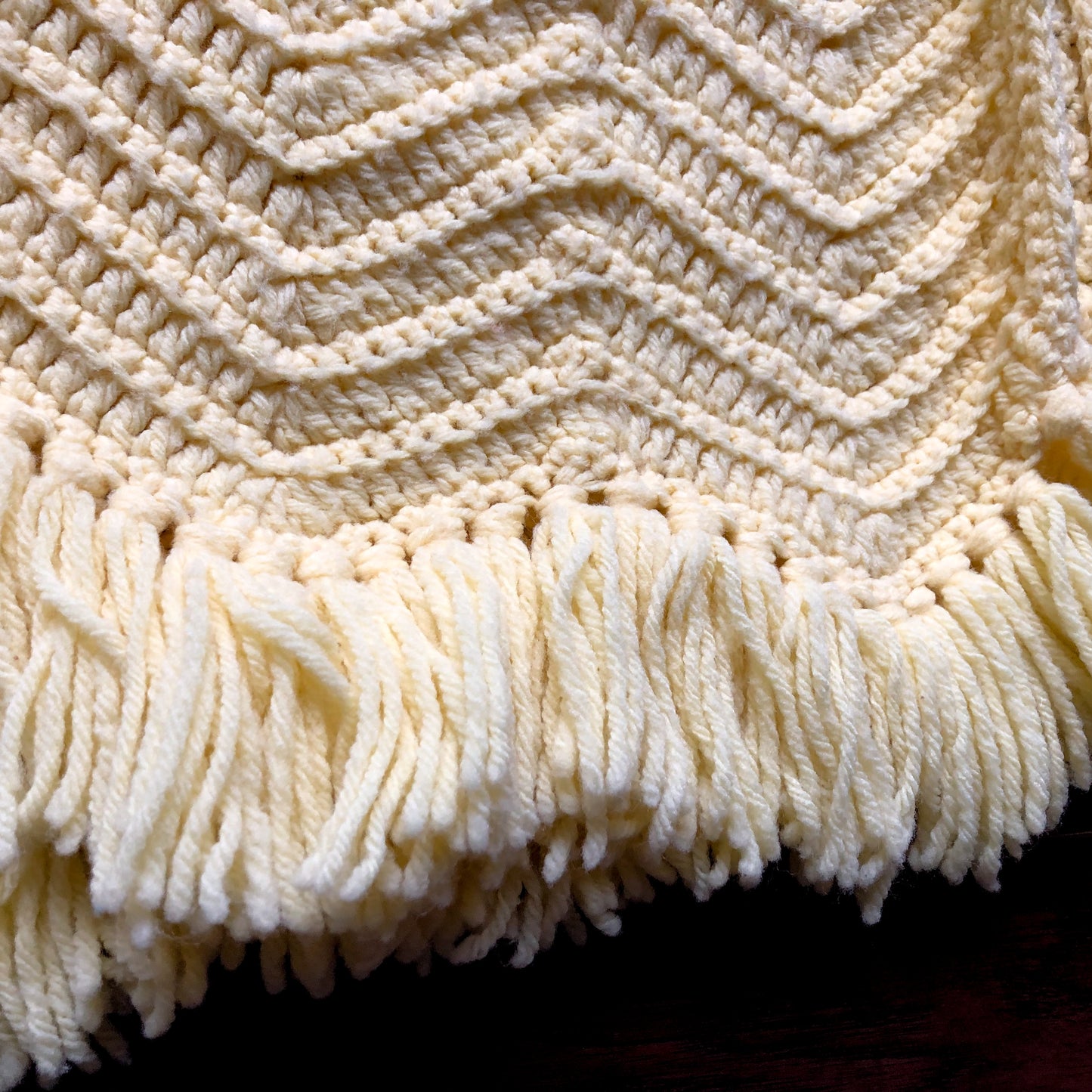 60's/70's Yellow Knitted Button Down Cape Poncho