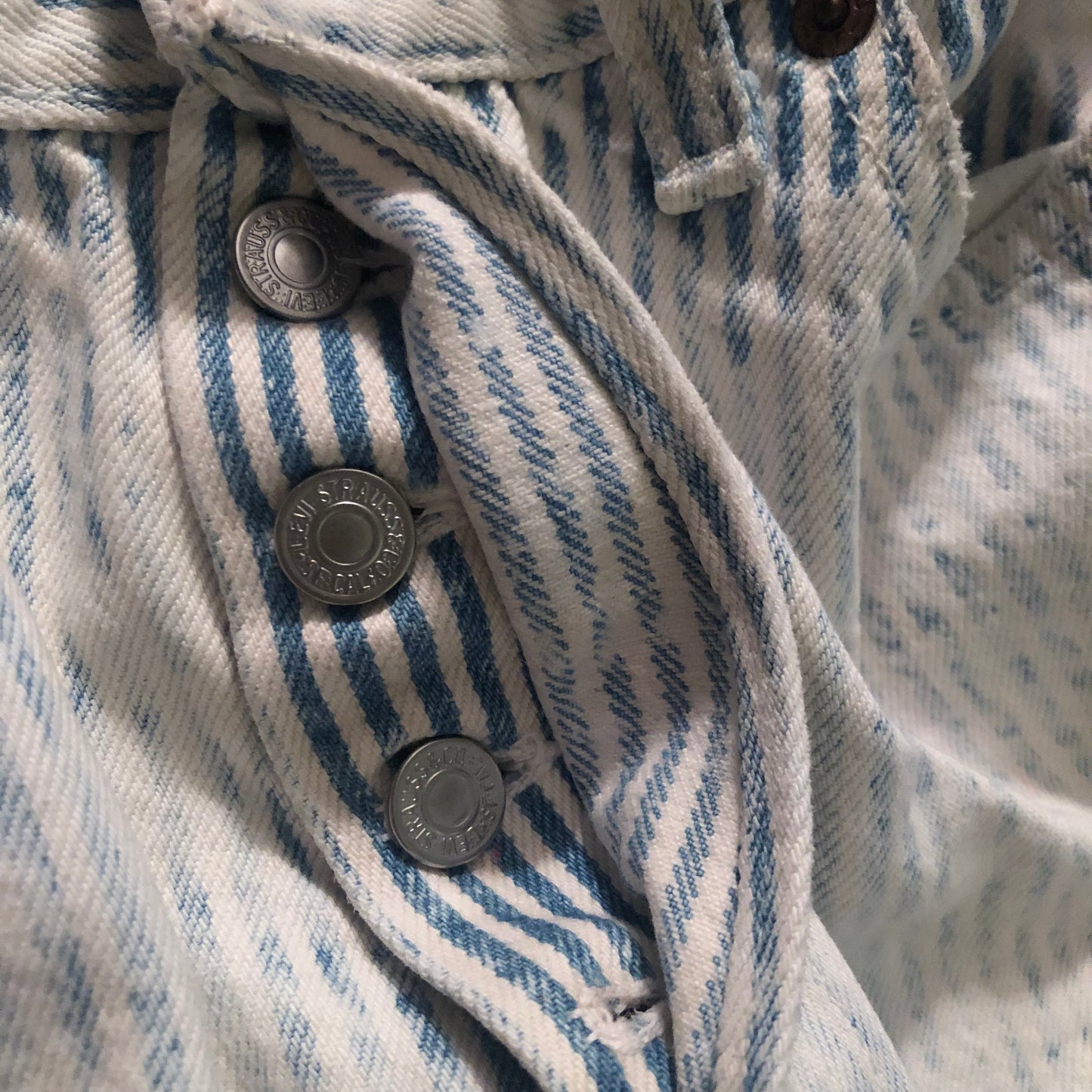 Vintage Women’s Levis 501 Hickory Striped Faded Jeans with Button Fly | Made in USA