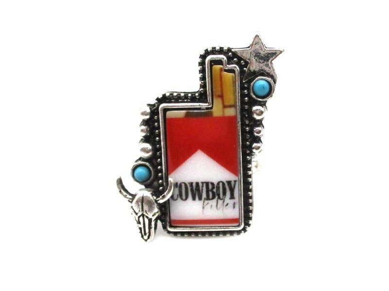 Western Cowboy Killer Cigarette Cuff Ring