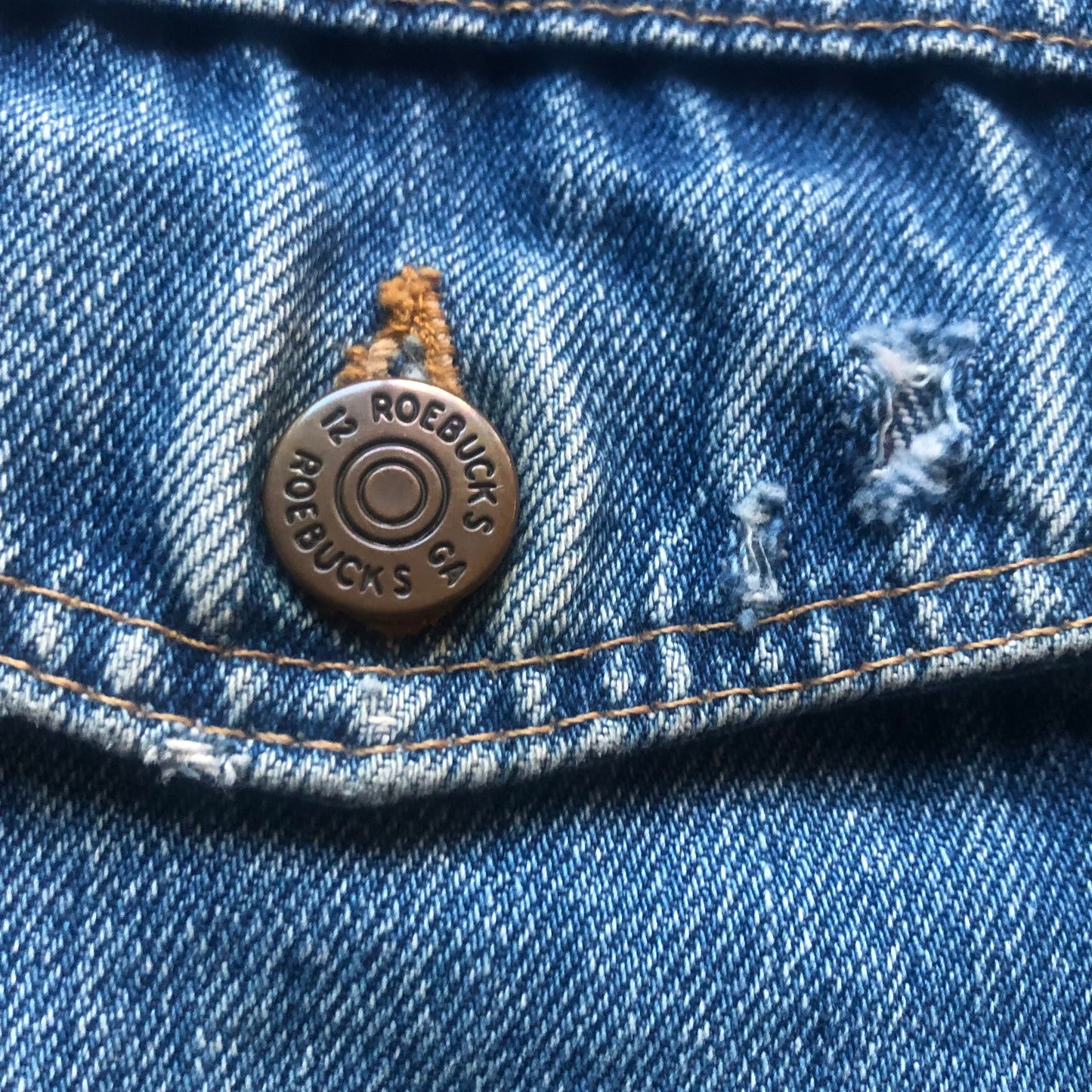 Vintage Western Men’s Roebucks Denim Vest with Patch