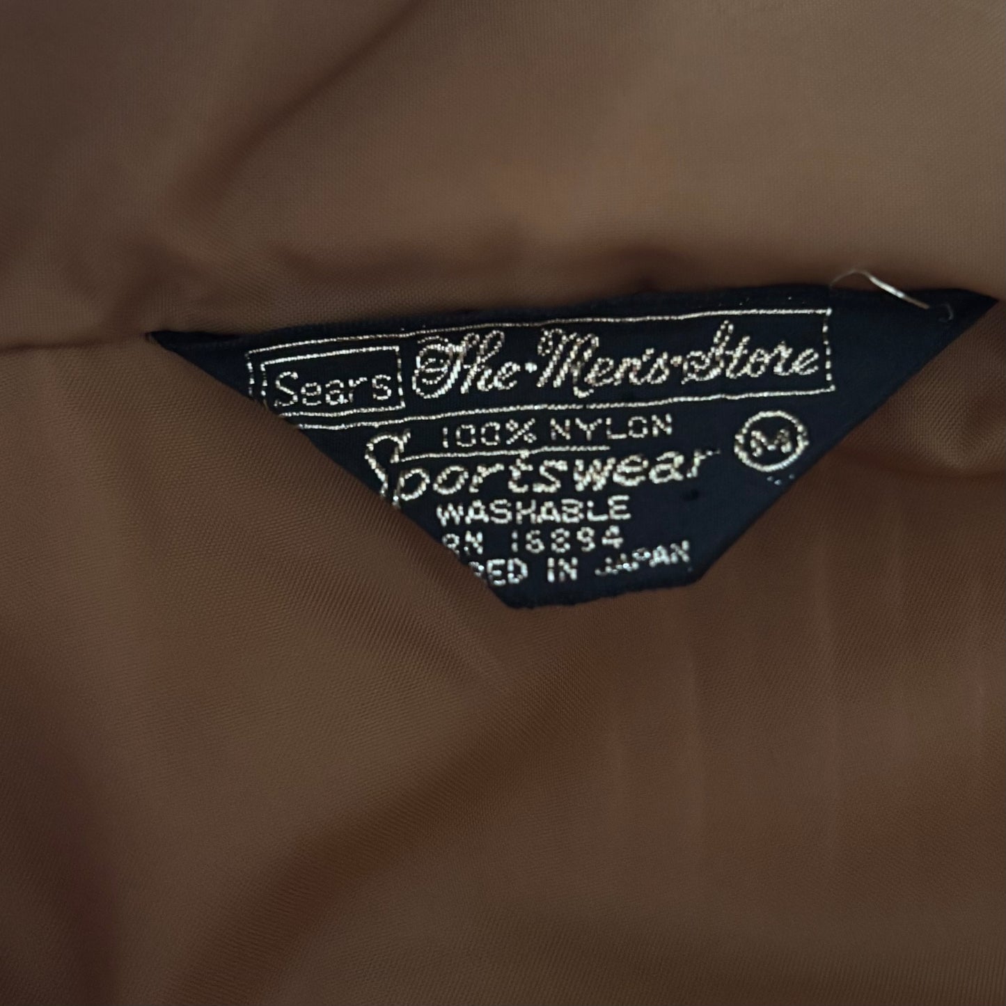 Vintage 1970s Bultaco Dirt Digger Patch Mens Medium Sears Nylon Motocross Racing Windbreaker Made in Japan Brown White Zip Motorcycle
