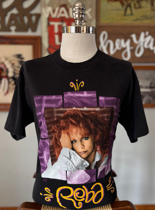 Vintage 1994 Reba McEntire Country Concert Tour T-Shirt Large Black Hanes Ultraweight Double Sided Made in USA