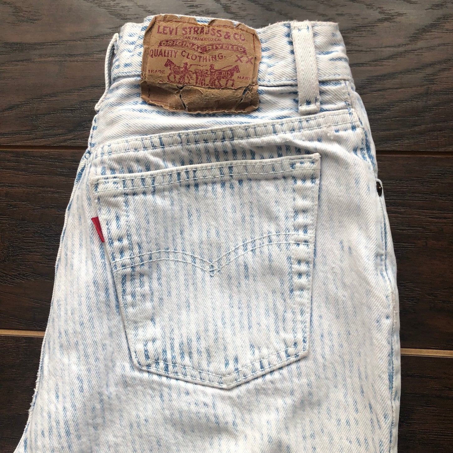 Vintage Women’s Levis 501 Hickory Striped Faded Jeans with Button Fly | Made in USA