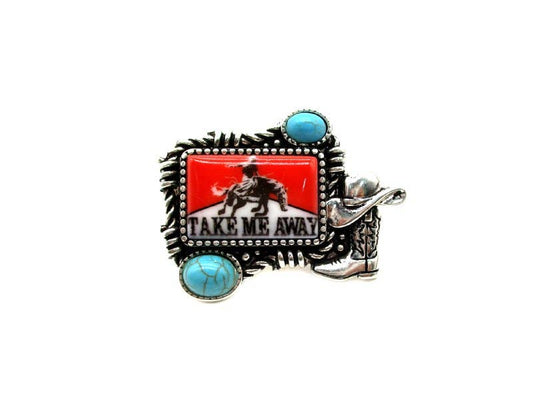 Western Cowboy Portrait Cuff Ring
