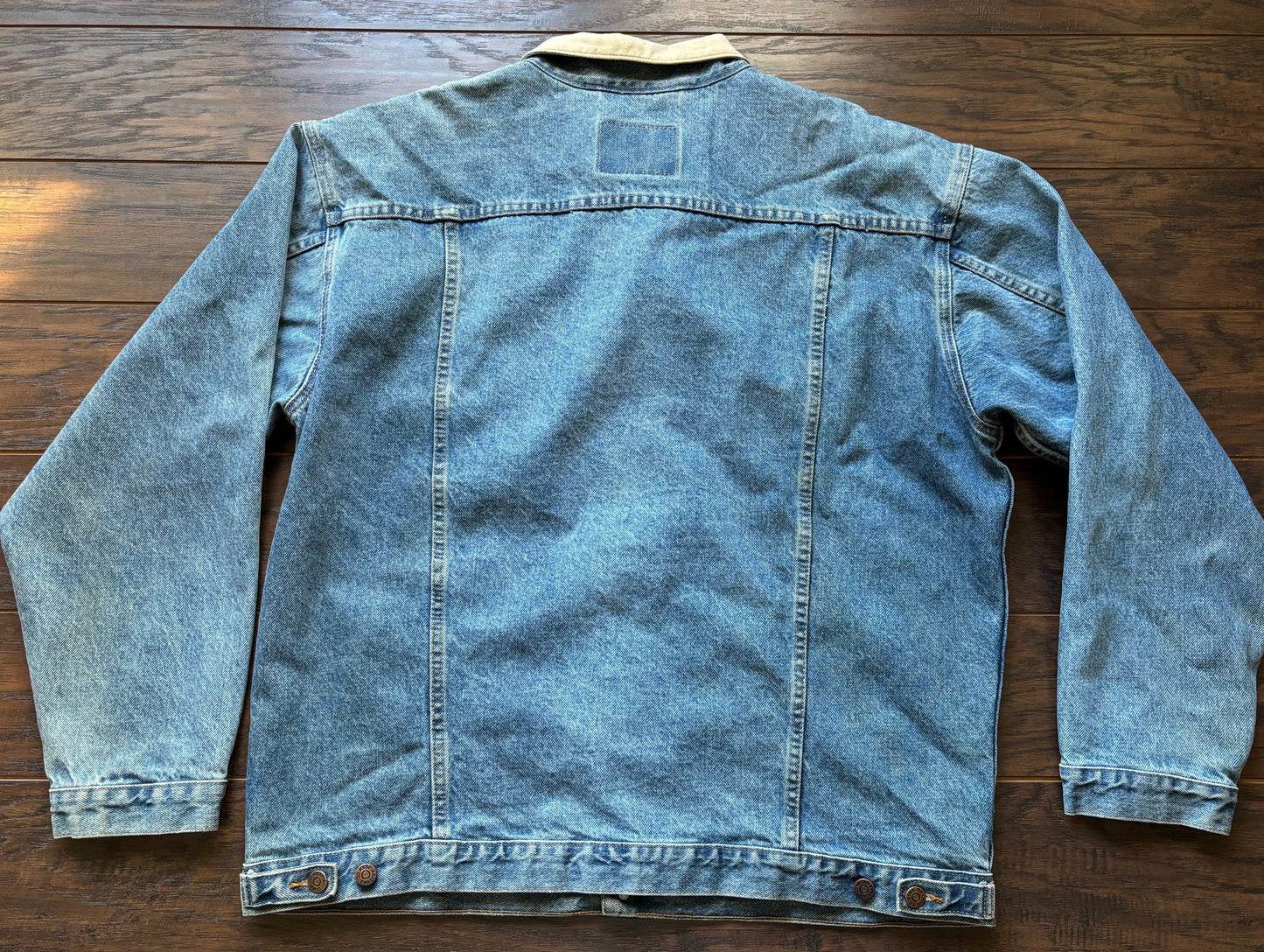 Vintage Western Arizona Denim Jacket with Tan Trim | Made in USA