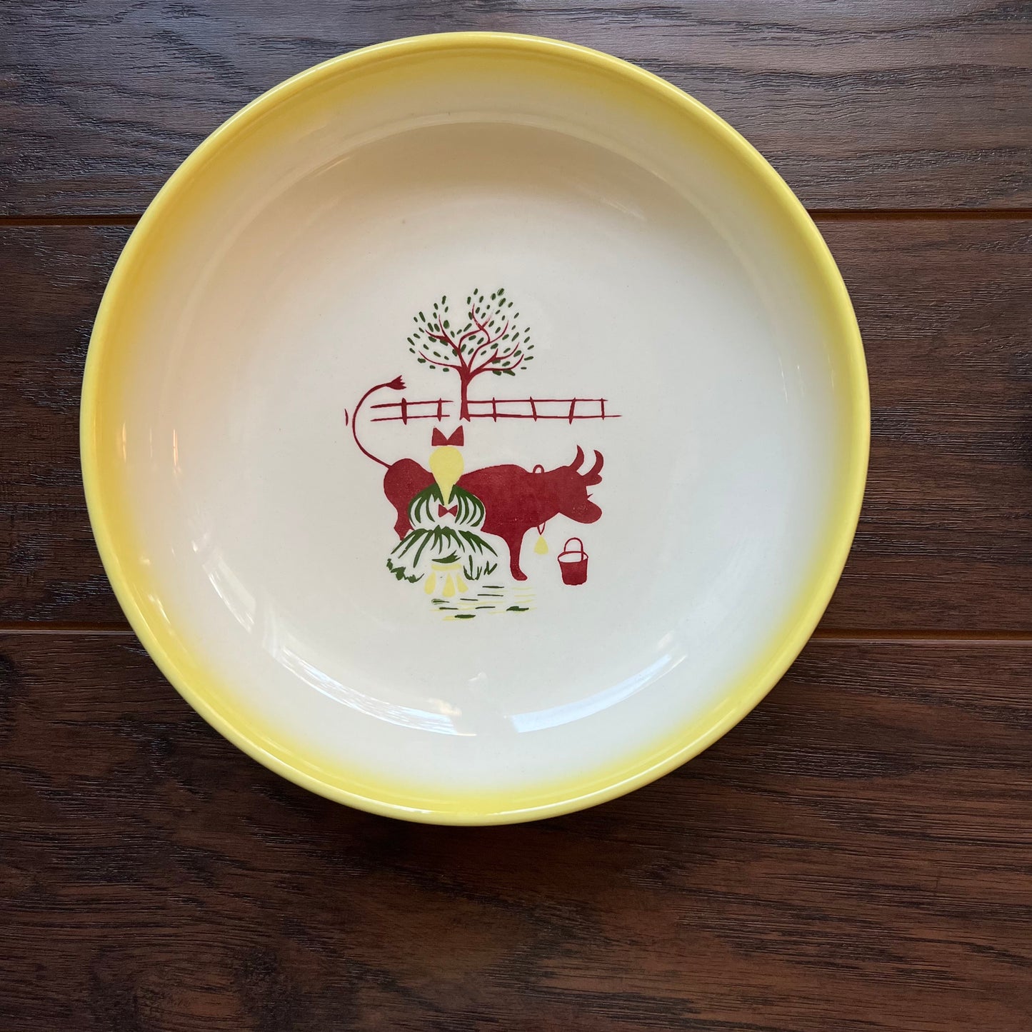1950’s Farmhouse Yellow Brock of California Fruit Bowls and Large Serving Bowls