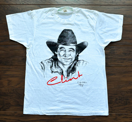Vintage Western Clint Black Drawing by Dale Adkins Country Concert T-Shirt | Screen Stars