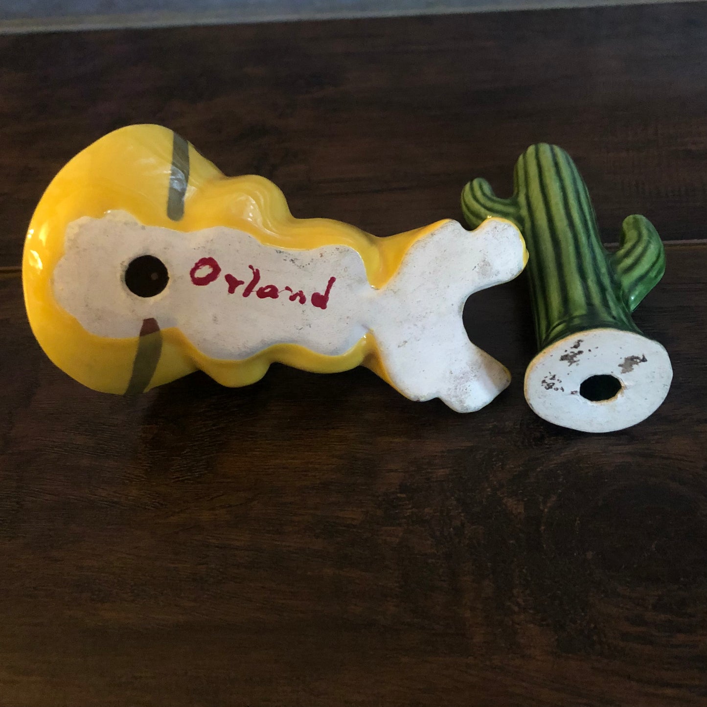Vintage Southwestern Sleeping Siesta Man and Cactus Salt & Pepper Shakers