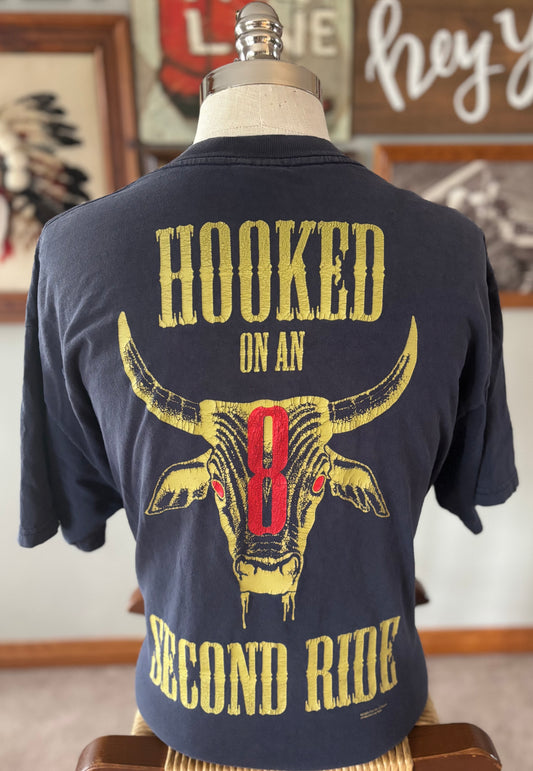 Vintage 2003 Chris LeDoux T-Shirt XL | Hooked on an 8 Second Ride | Distressed Faded Country Music