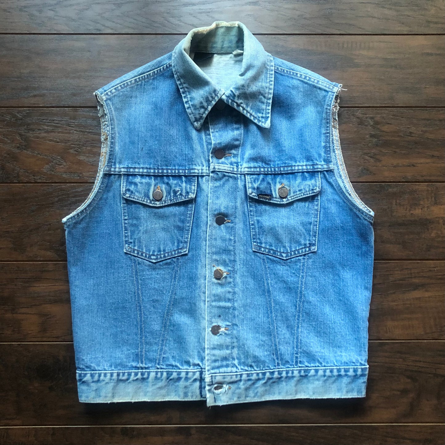 Vintage Western Men’s Roebucks Denim Vest with Patch