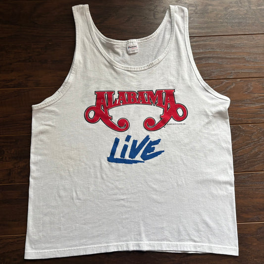 Vintage 1988 Alabama Live Tour Tank Top XL | Original 80s Country Band Concert Shirt | Made in USA Stedman