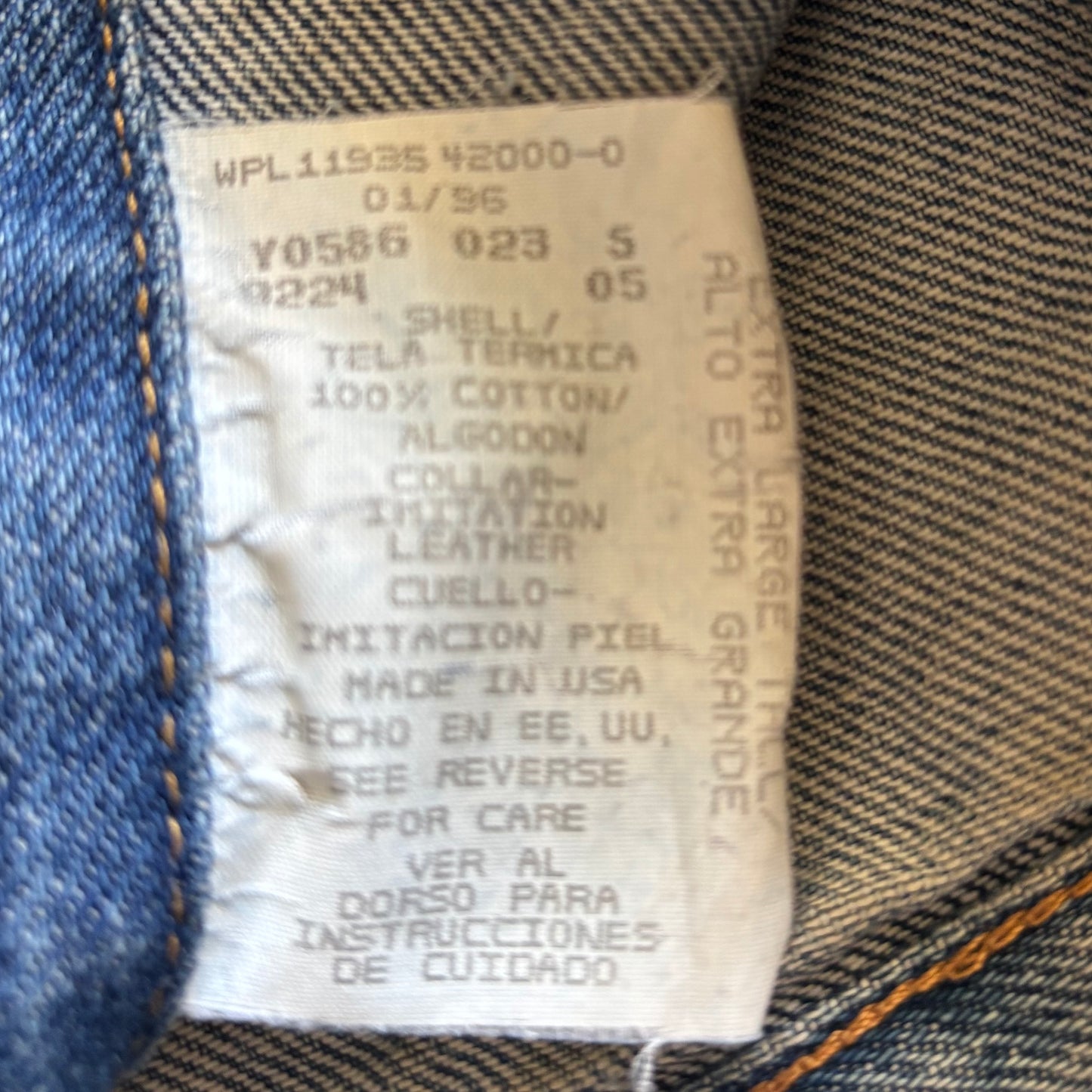 Vintage Western Arizona Denim Jacket with Tan Trim | Made in USA