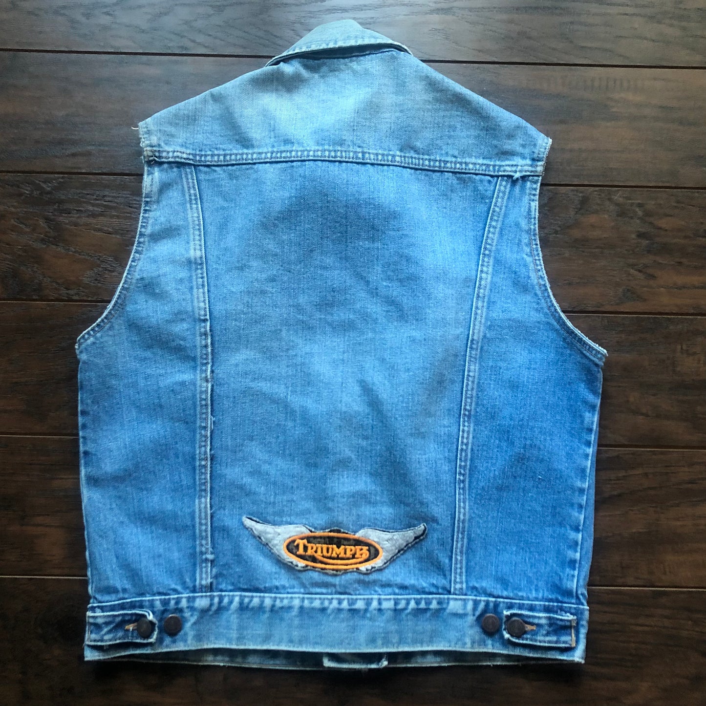 Vintage Western Men’s Roebucks Denim Vest with Patch