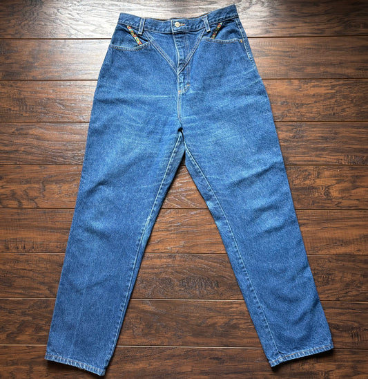 Vintage Western Women’s Ozark Mountain Jean Company Bareback Jeans with Western Trim