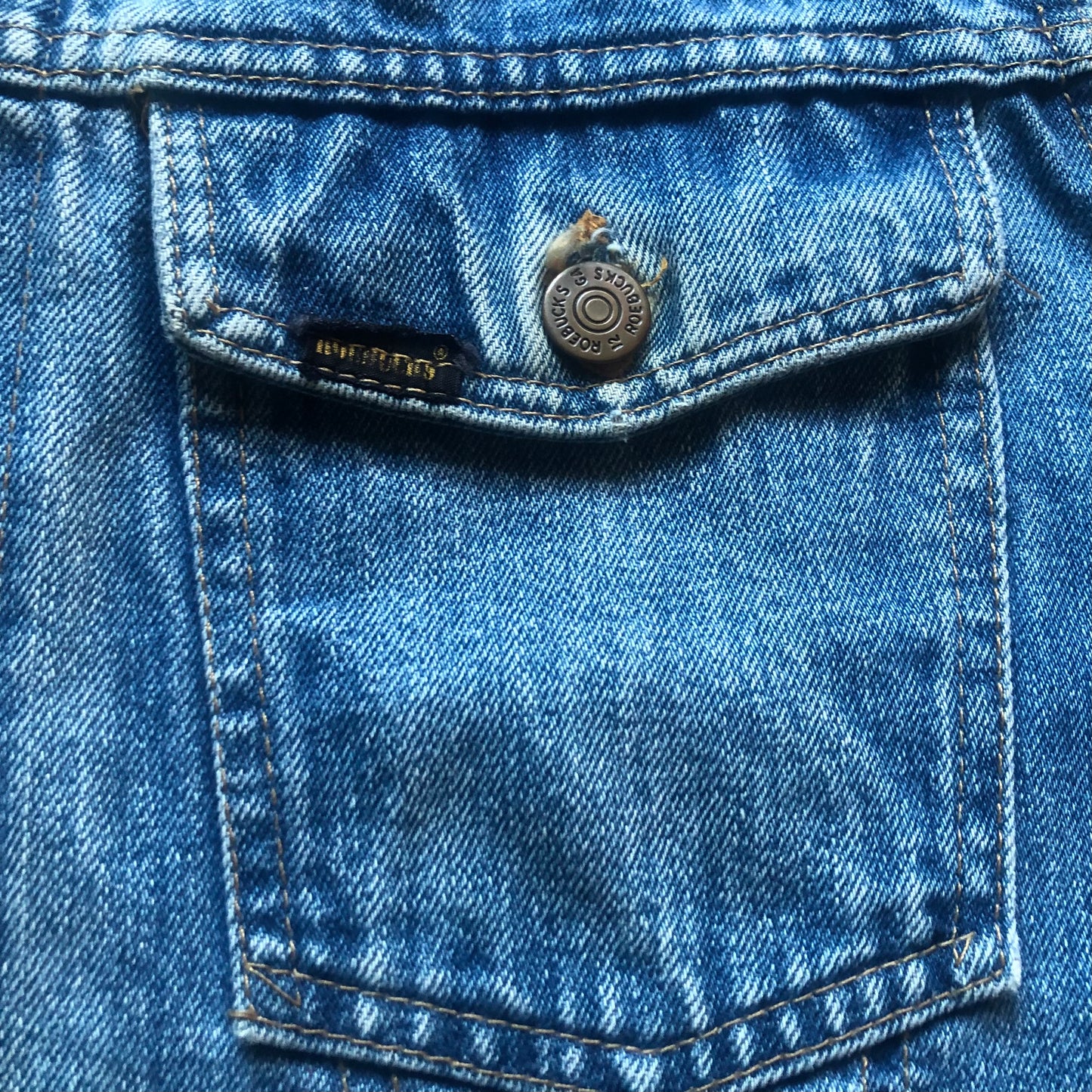 Vintage Western Men’s Roebucks Denim Vest with Patch