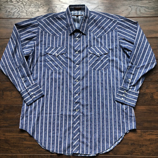 Vintage Western Men’s Sheplers Paisley Print Shirt with Snap Buttons