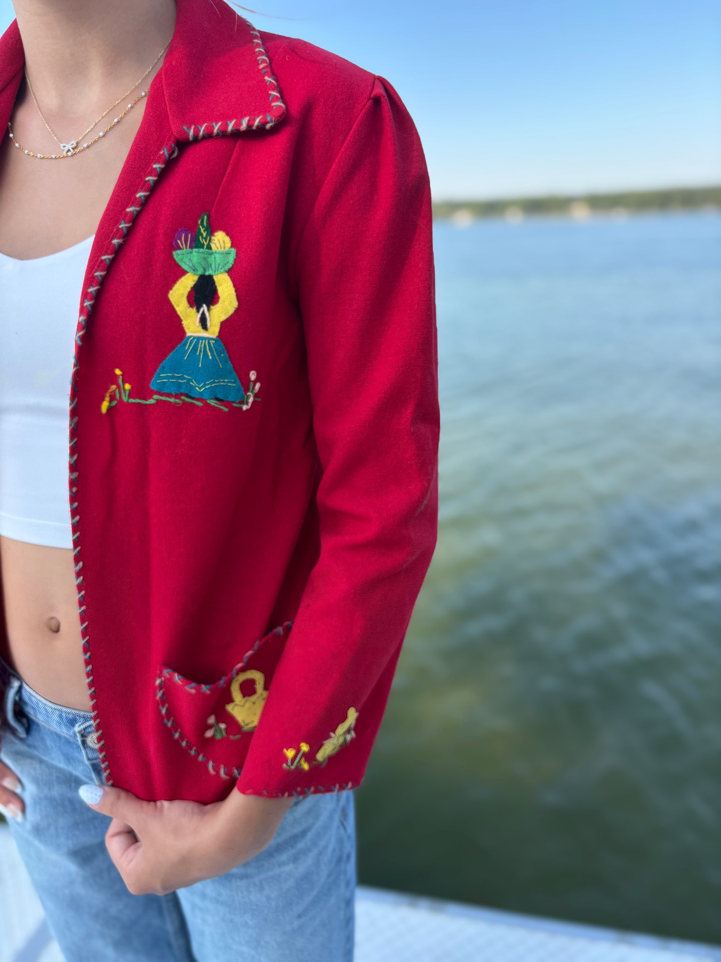 40’s Vintage 100% Wool Mexican Souvenir Embroidered Jacket | Marca Garcia Leal Monterrey, Mexico