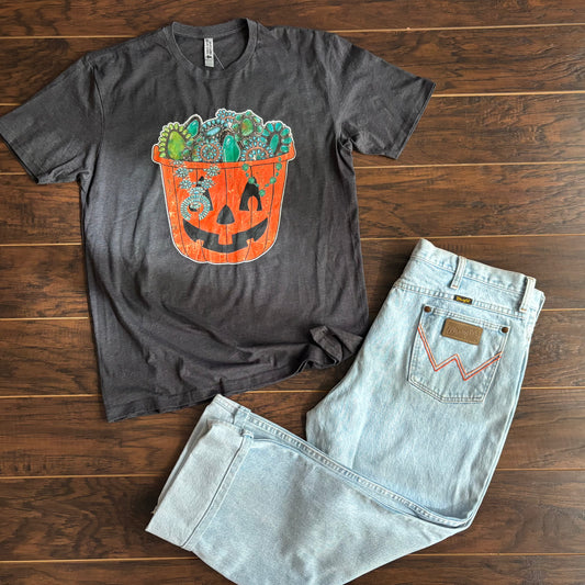 Western Turquoise Pumpkin Bucket Graphic Tee