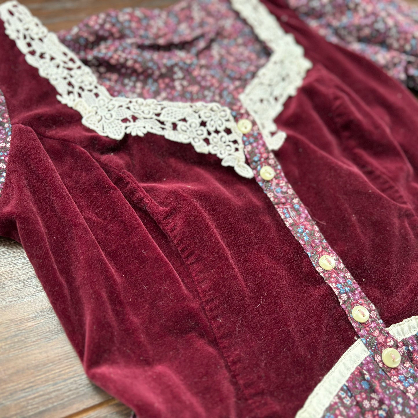 70’s Vintage Boho Western Floral Prairie Dress
