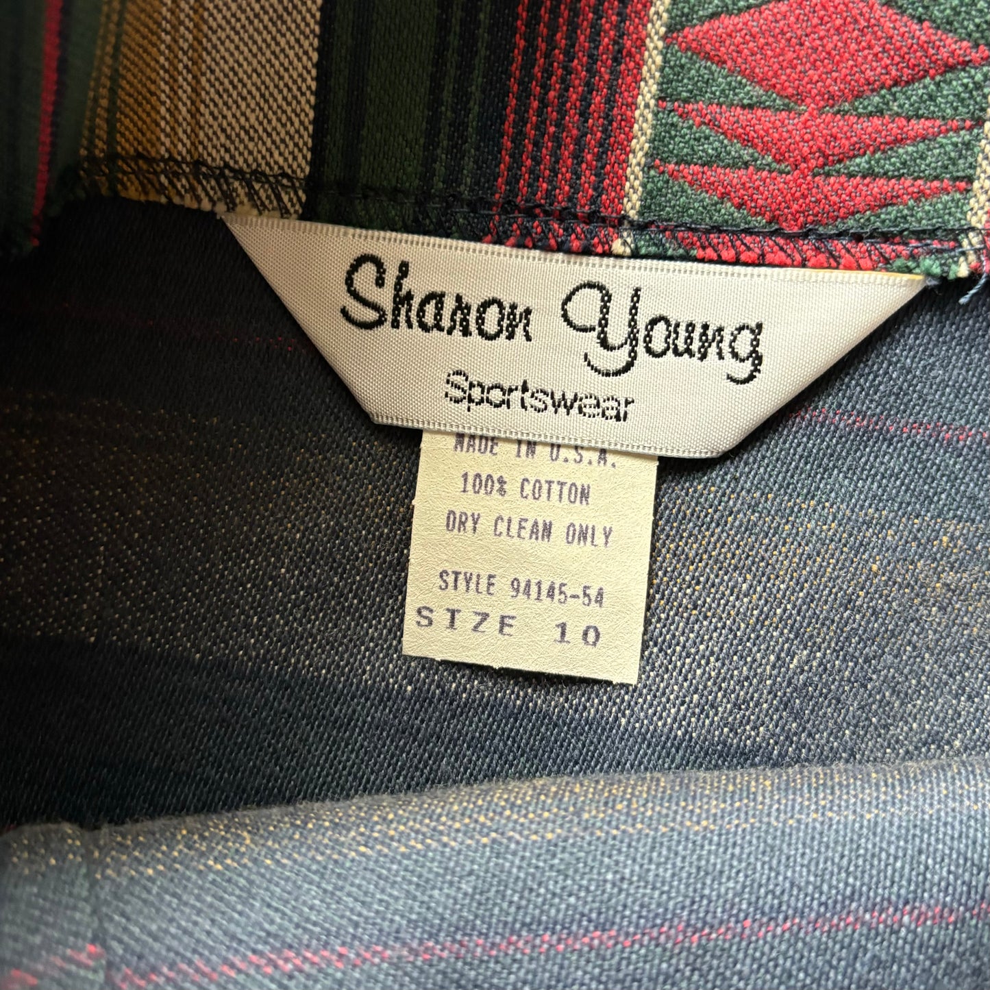 Vintage Southwestern Women’s Sharon Young Sportswear 2 Piece Serape Jacket and Skirt | Made in USA