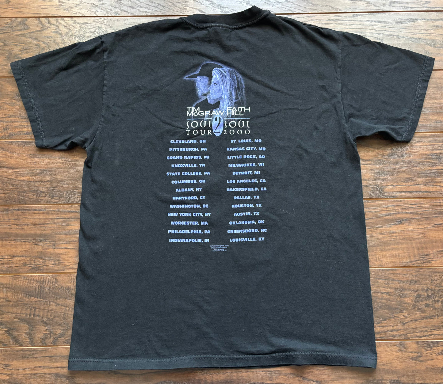 2000 Vintage Western Tim McGraw & Faith Hill “Soul 2 Soul Tour” Country Concert T-shirt