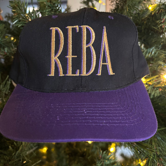 Vintage 1994 Reba Name Snapback Hat | Purple Western Country Cap | KC Headwear Embroidered Hat