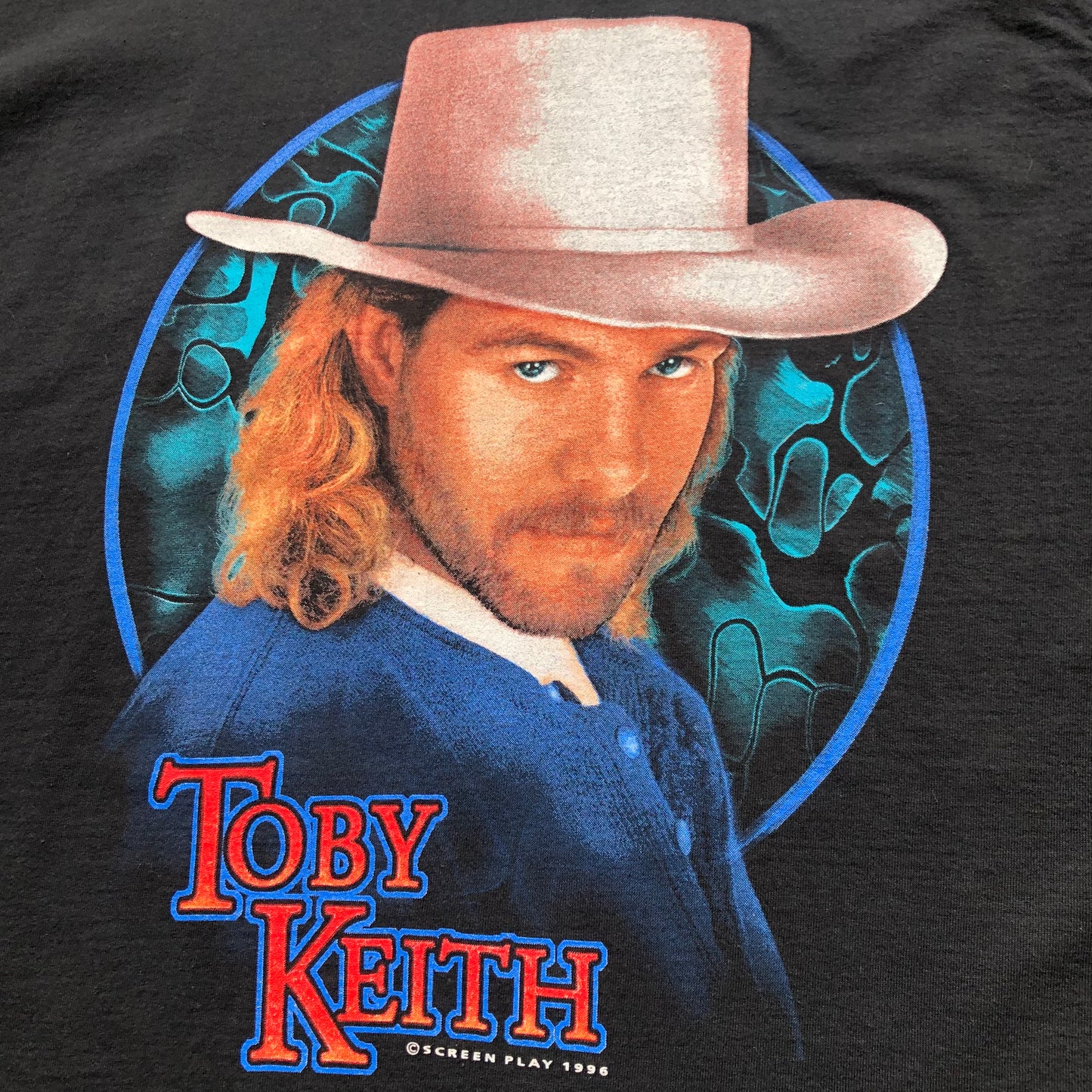 1996 Vintage Western Toby Keith “Does That Blue Moon Ever Shine On You?” Country Concert Tour T-Shirt | Made in USA - DEADSTOCK