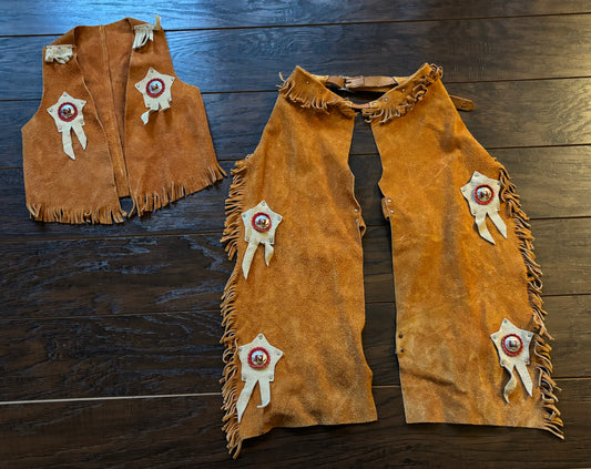 70’s Vintage Western Kids Suede Vest and Chaps