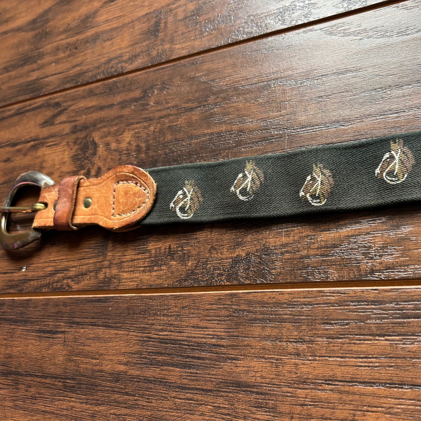 Vintage Western Stretchy Belt with Horse Heads