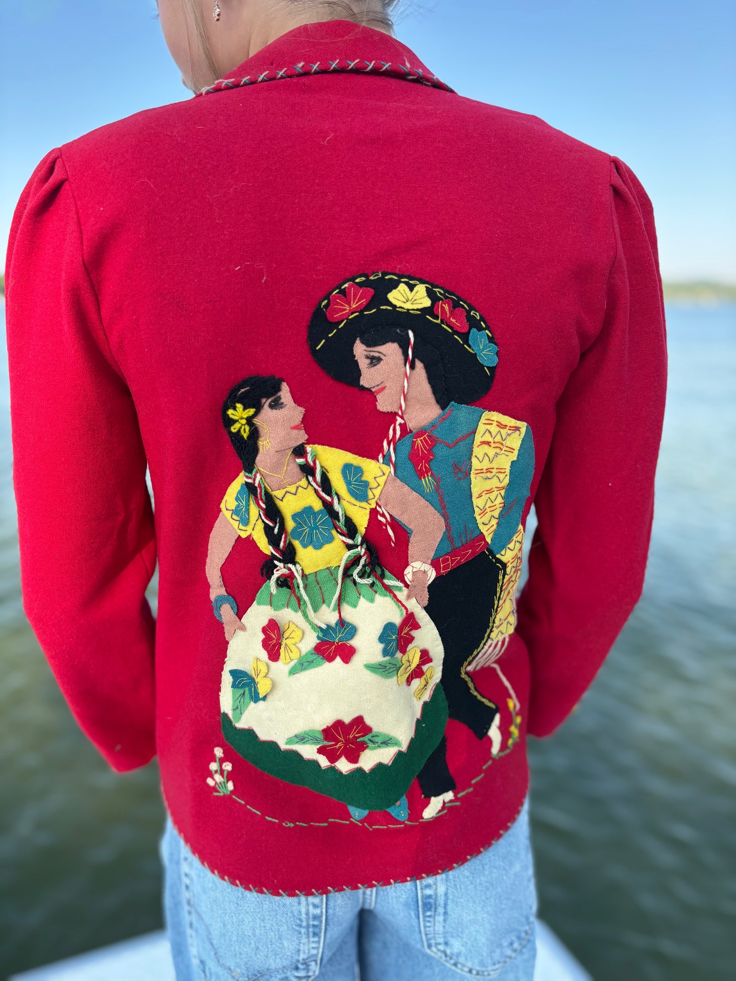 40’s Vintage 100% Wool Mexican Souvenir Embroidered Jacket | Marca Garcia Leal Monterrey, Mexico
