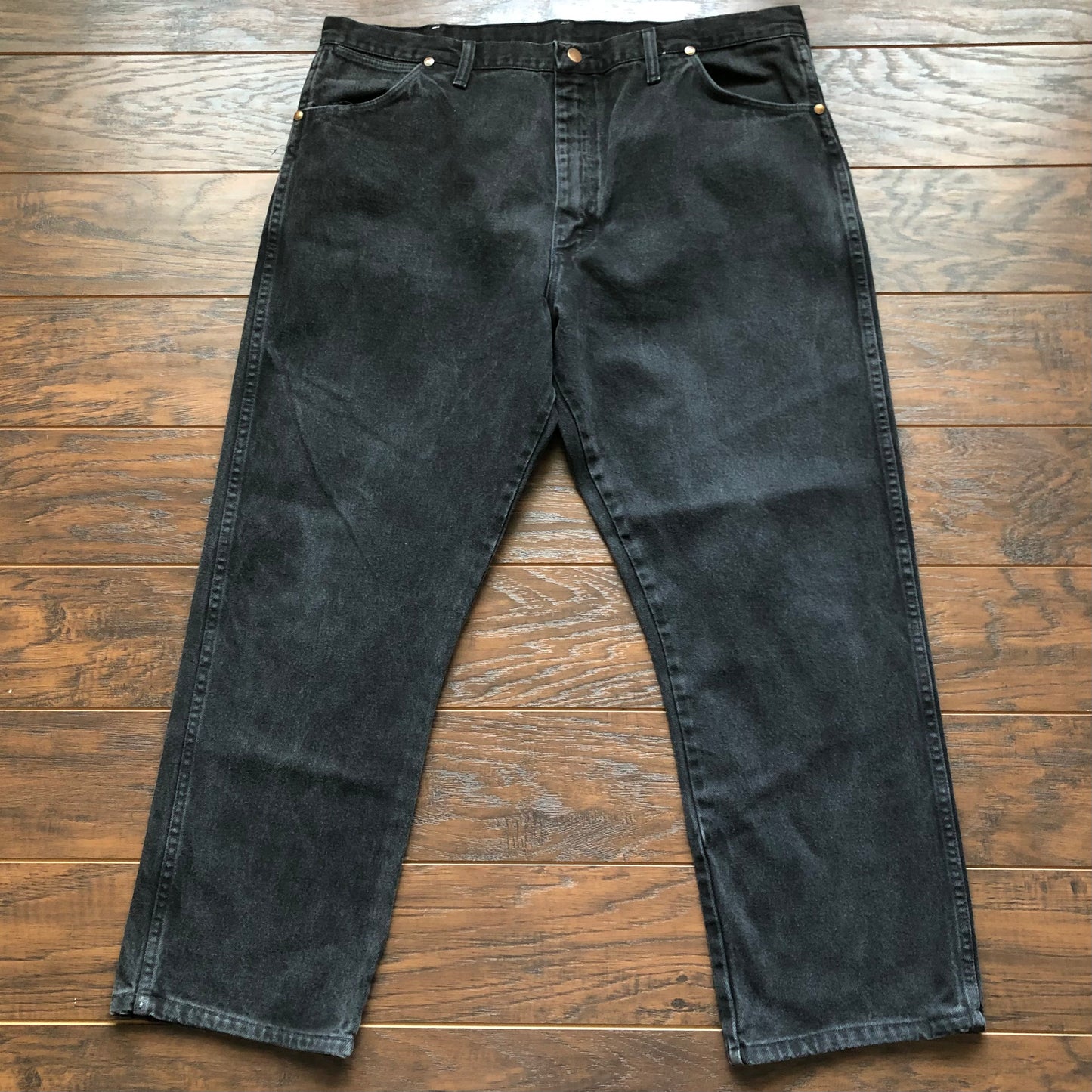 Vintage Western Black Wrangler Jeans with Hand Embroidered “W’s”