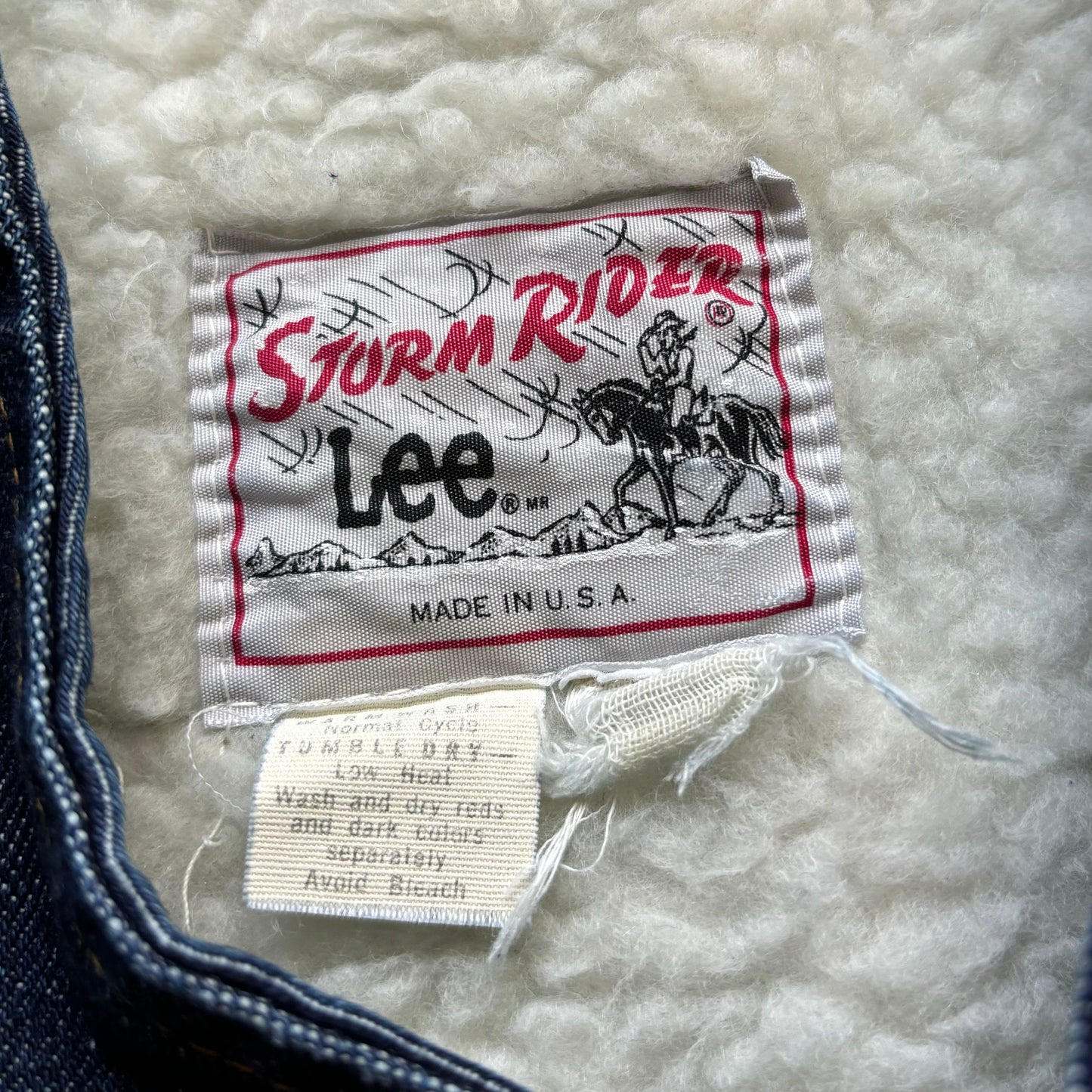 70’s Vintage Western Men’s Lee Storm Rider Denim Vest with Sherpa Lining | Made in USA