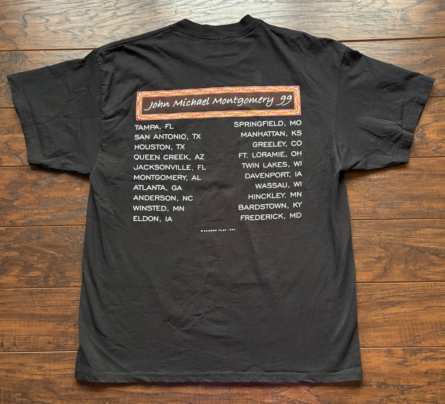1999 Vintage Western John Michael Montgomery Country Concert Tour T-Shirt