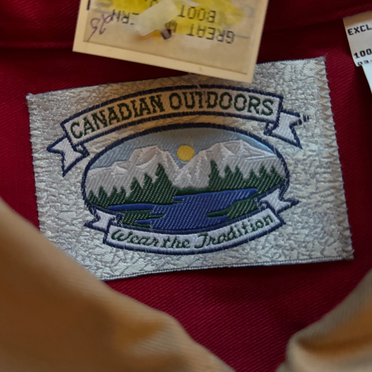 Vintage Deadstock Men’s Canadian Outdoors Button Down Shirt with Embroidery “Mid -West Game” and Patched Elbows | Made in Canada