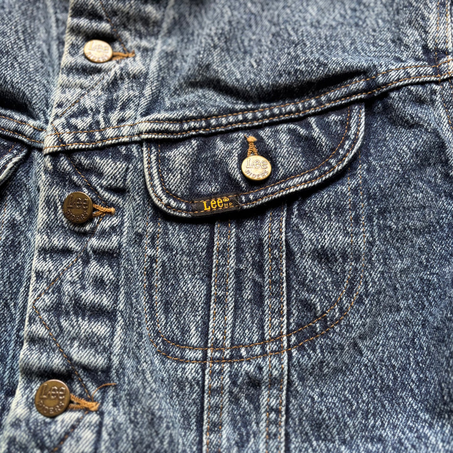 Vintage Western Lee Acid Wash Denim Trucker Jacket
