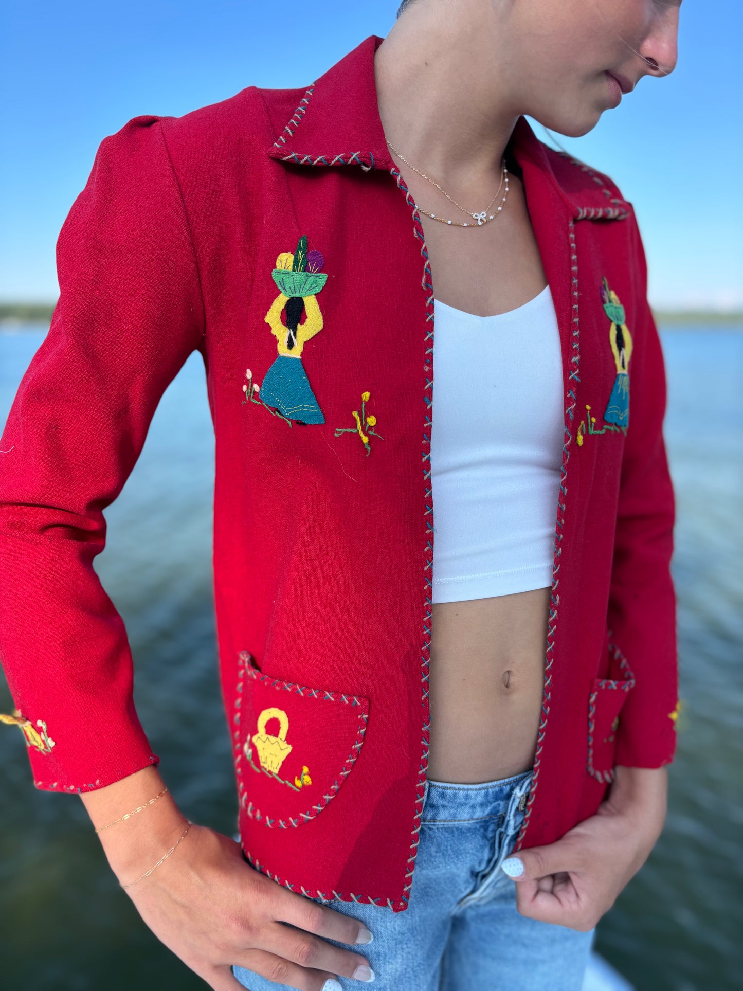 40’s Vintage 100% Wool Mexican Souvenir Embroidered Jacket | Marca Garcia Leal Monterrey, Mexico