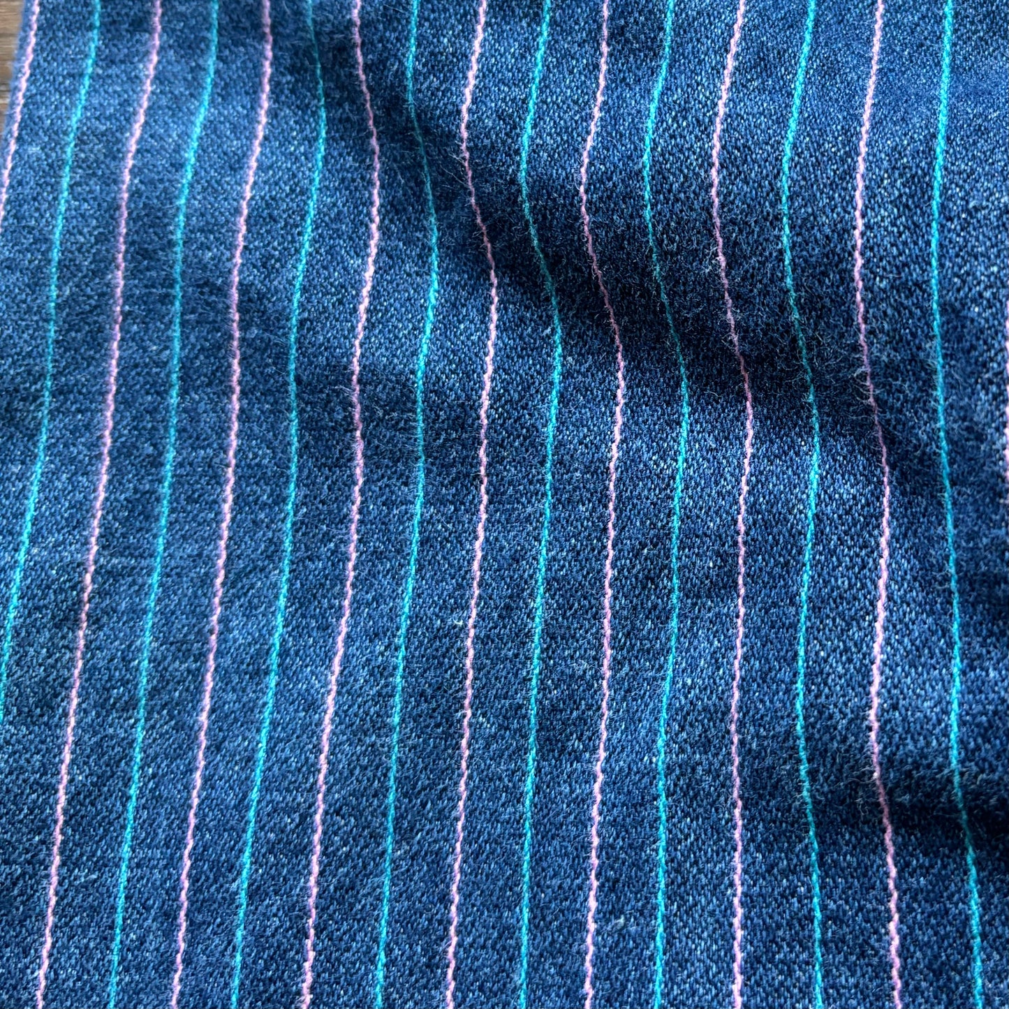 80’s Vintage Women’s Gitano Pink and Turquoise Pinstriped Jeans | Made in Hong Kong