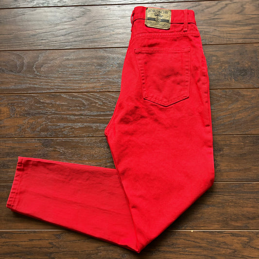 90's Vintage Women's Cherry Red High Rise Jordache Jeans