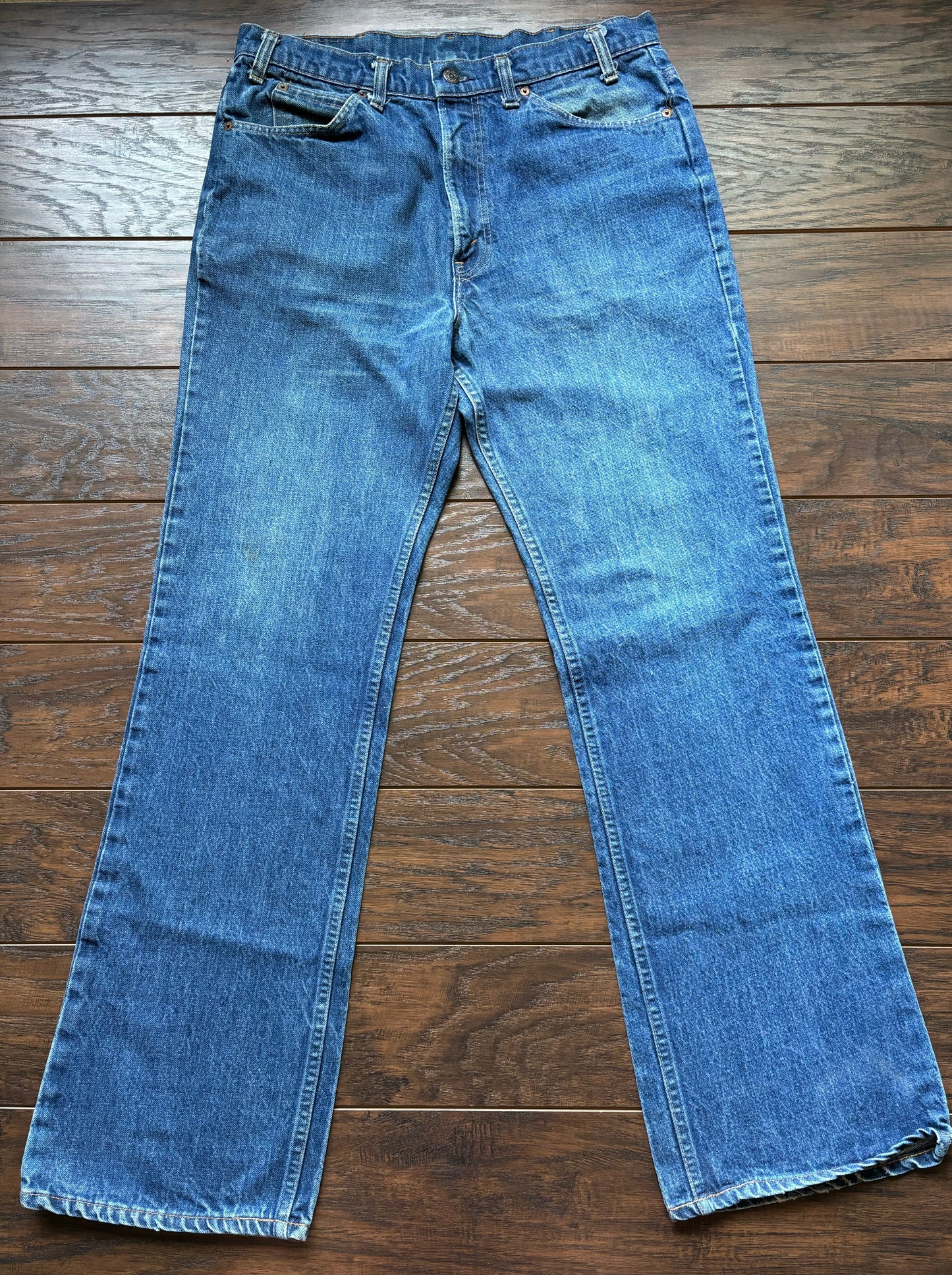 Vintage Western Levi’s Orange Tab Jeans with Hand Embroidered Pockets