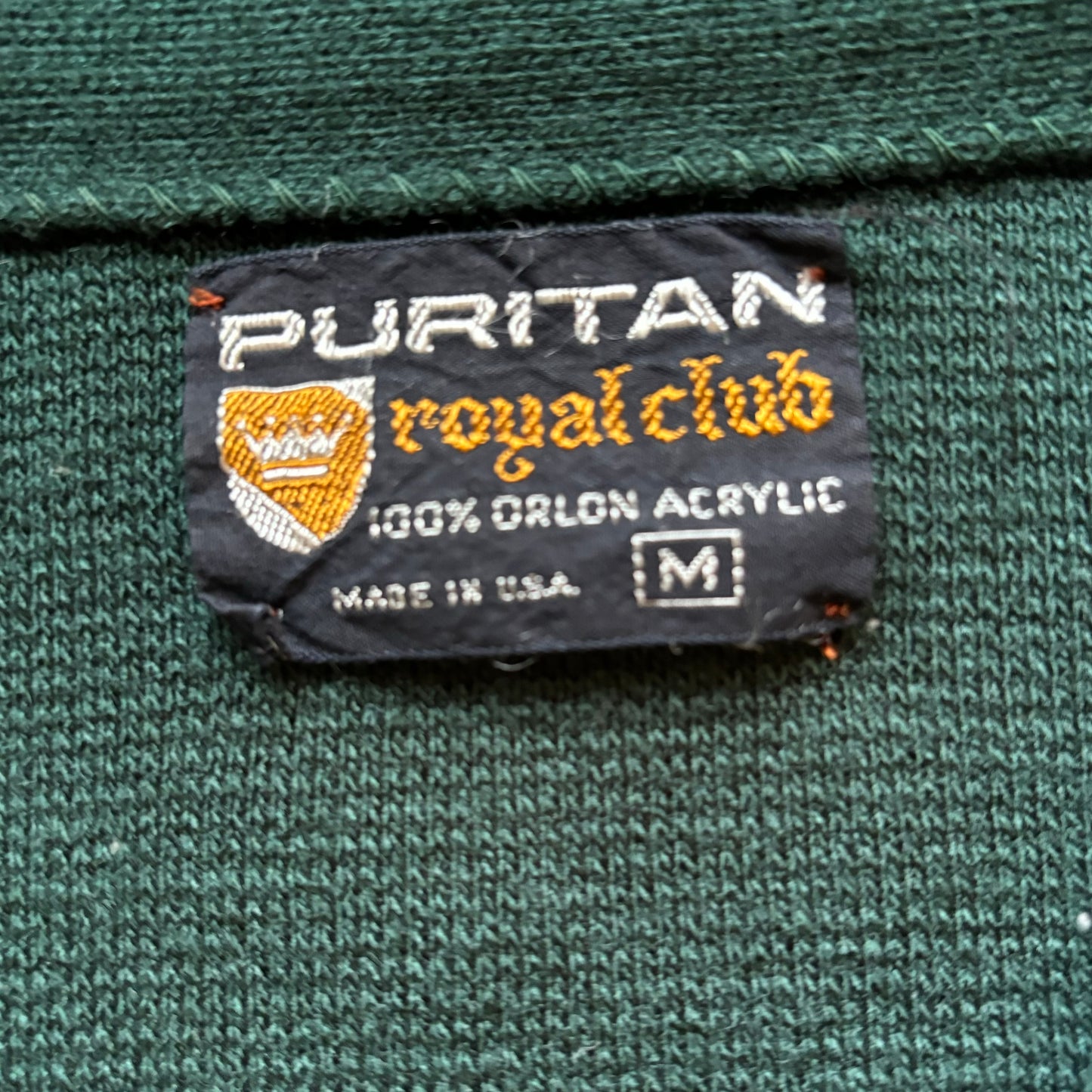 Vintage Men’s 100% Orlon Acrylic Puritan Royal Club Buttoned Down Sweater Cardigan | Made in USA