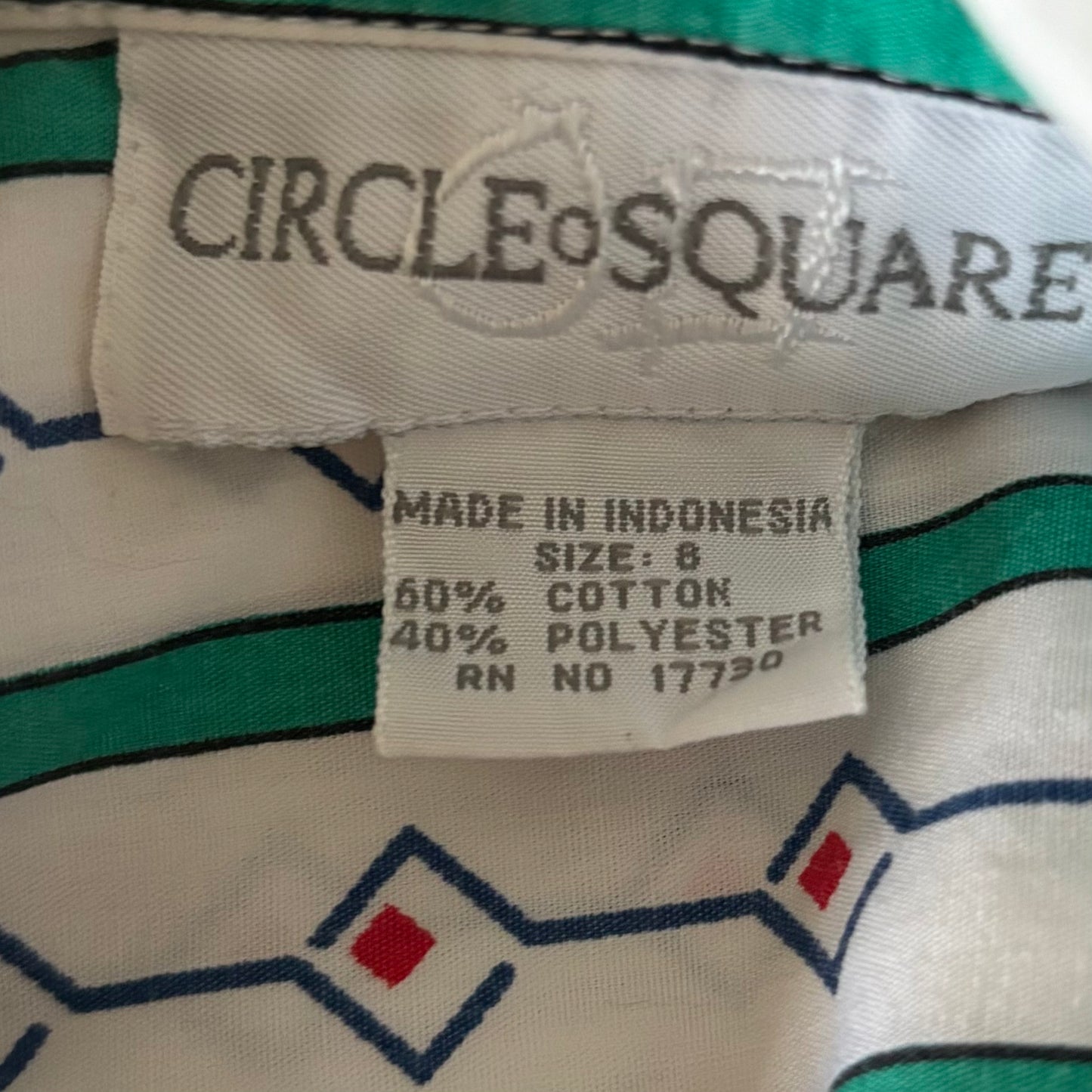 Vintage 90s Southwestern Geometric Button Up Shirt | Circle of Square | Western Inspired | Women’s Size 8