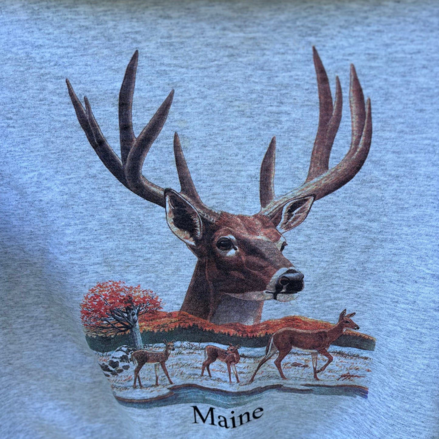 90’s Vintage Maine Deer Crewneck Sweatshirt | Fruit of the Loom BEST