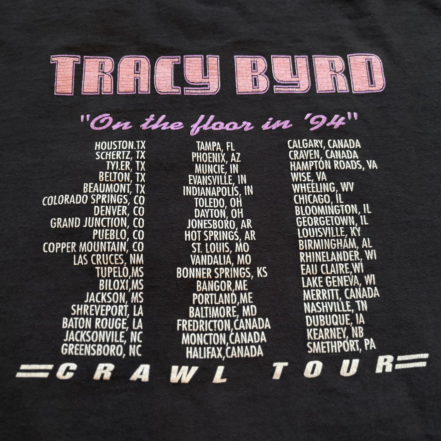 1994 Vintage Tracy Byrd “On The Floor in ‘94” Crawl Tour Country Concert T-shirt | Made In USA