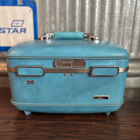 Vintage American Tourister Escort Luggage Train Case with Tray and Mirror