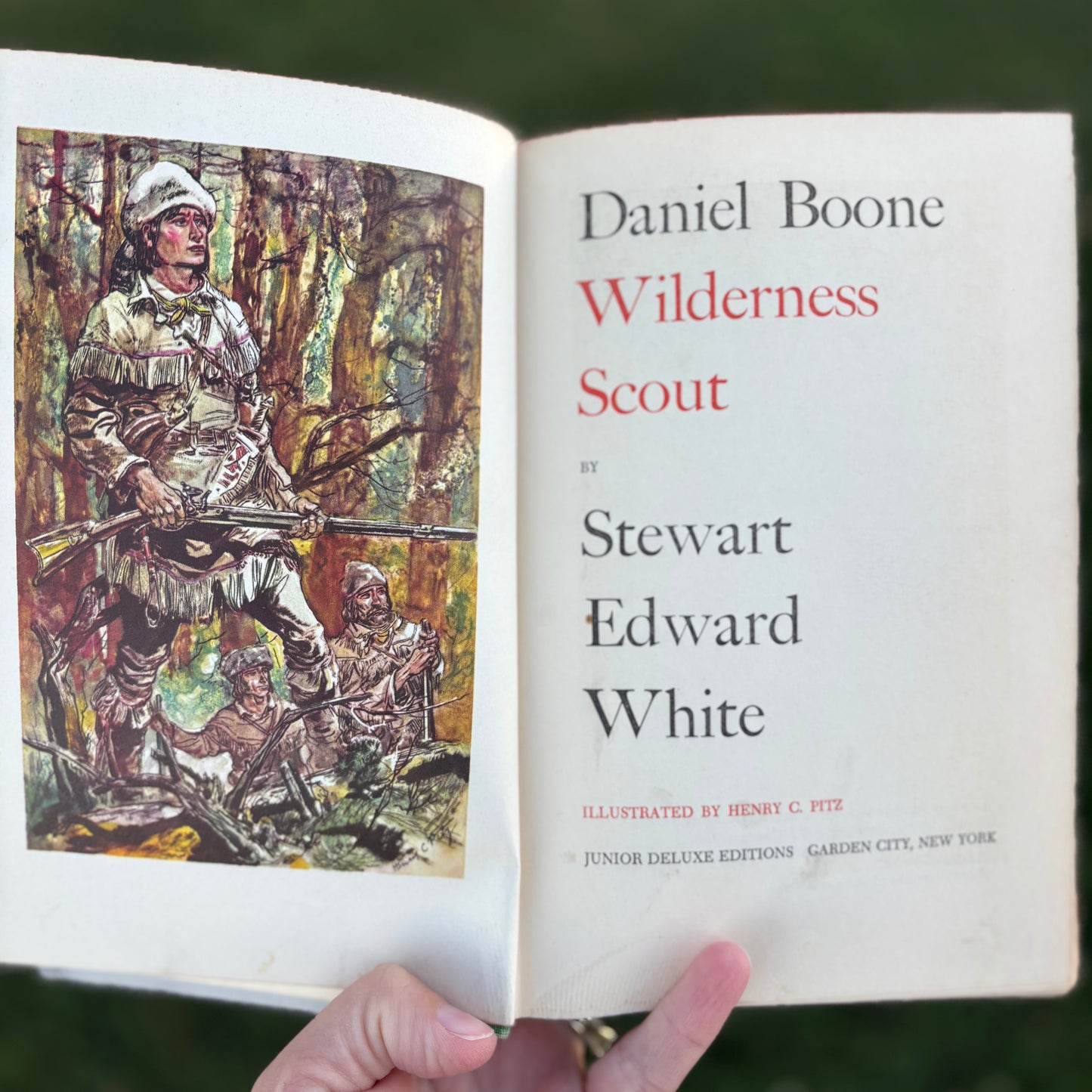 1922 Hardcover Daniel Boone Wilderness Scout Book | Junior Deluxe Edition