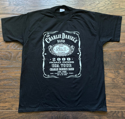2000 Vintage Western The Charlie Daniel’s Band “Road Dogs Tour” Country Concert T-Shirt | Deadstock